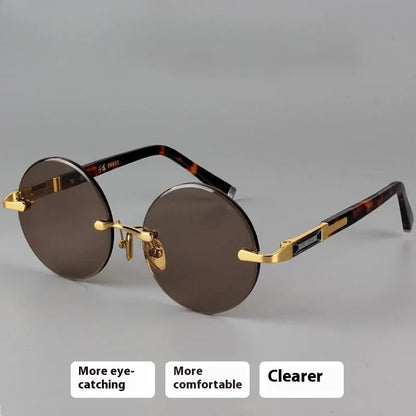 Ochelari de soare din rășină pentru bărbați, fără ramă, cu protecție UV400, ochelari de protecție stilată, ochelari de soare decorativi de vară