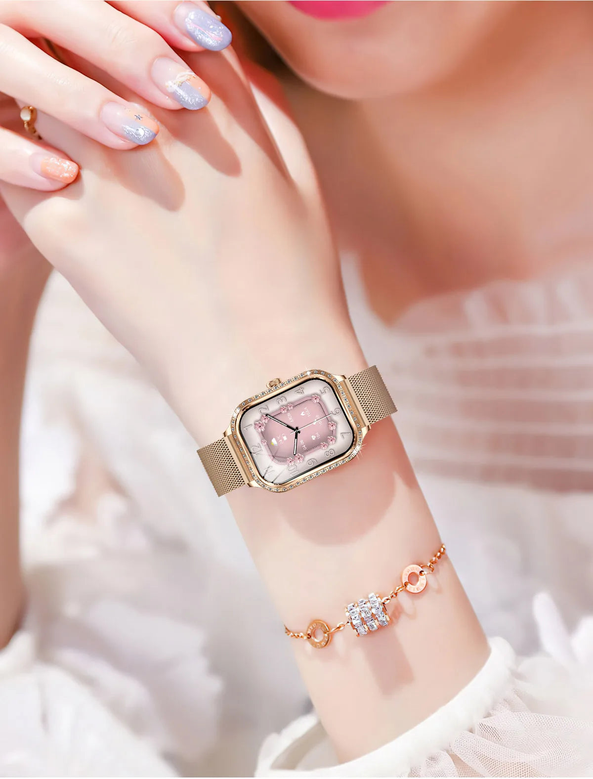 LIGE New Luxury Smart Watch Heart Rate Monitor Fashion Ladies Bracelet 2024 Bluetooth Call Smartwatch Womoen For Android IOS