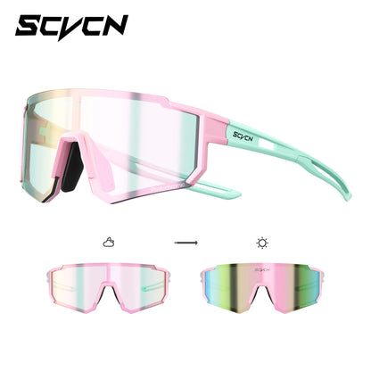 SCVCN Ochelari de soare sportivi pentru fete, ochelari de ciclism pentru copii, ochelari fotocromatici UV400, ochelari de baseball pentru băieți, ochelari pentru activități în aer liber, ochelari de soare pentru alergare și drumeții