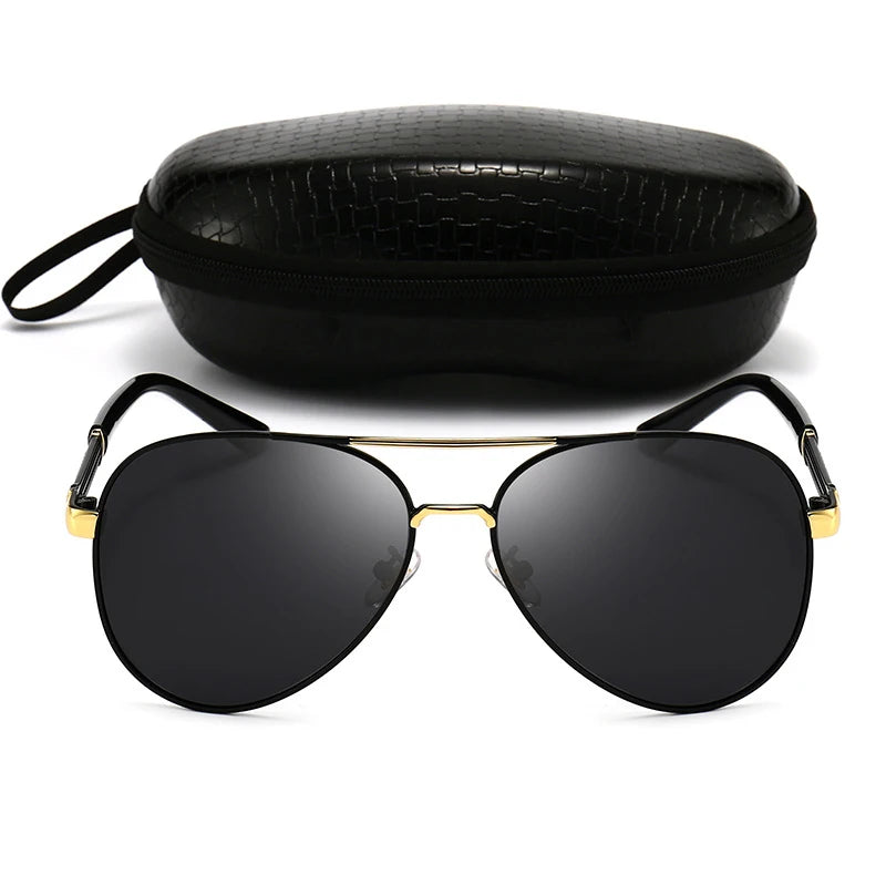 Ochelari de soare clasici Big Pilot pentru bărbați și femei, de lux, din metal, negri, de aviație, ochelari de soare pentru bărbați, la modă, pentru condus și vacanță, UV400, ochelari de protecție