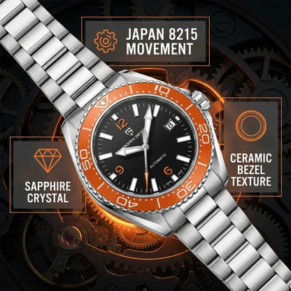 Pagani Design New Top Men's Mechanical Watch Luxury Sapphire Stainless Steel 100m Waterproof Ceramic Bezel Automatic Watch