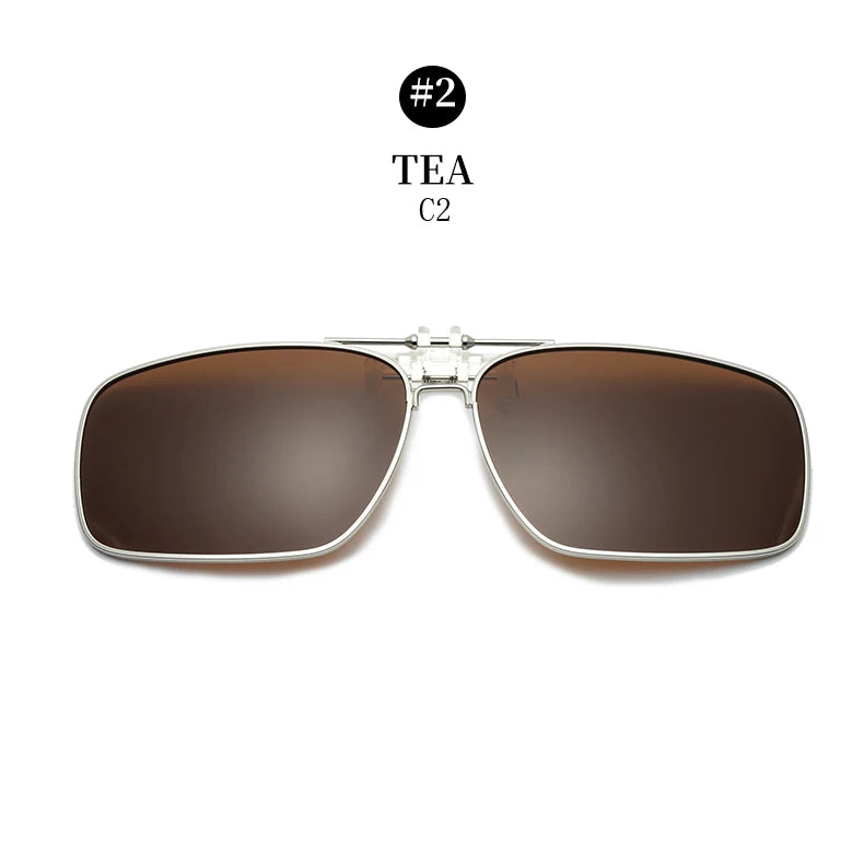 Ochelari de soare REXXAR pentru bărbați, cu clemă metalică, ochelari polarizați UV400, ochelari de soare pătrați pentru femei, cu vedere nocturnă, pentru șofat