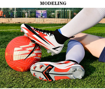 2025 New Long Nail Large Size Football Shoes Teenager Ankle Anti slip Training Latest Sneakers FG/TF Soccer Shoes