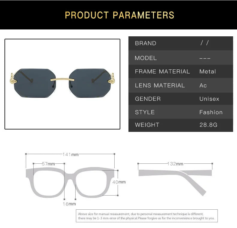 Ochelari de soare decorativi din metal, în formă de șarpe – ramă neregulată unisex, protecție UV, ochelari de soare