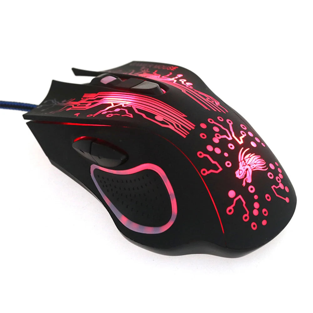 2400 DPI USB Wired Gaming Mouse LED Backlit Professional Gamer Mice Ergonomic Computer Mouse for PC Laptop Macbook
