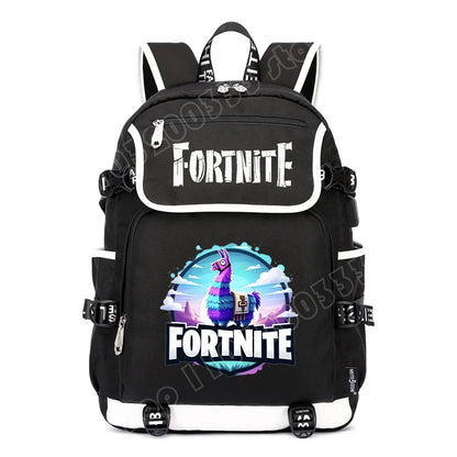 Fortnites Large Capacity Backpack Casual Shoulder Bag with USB Port Unisex Anime Students Schoolbag New Stylish Stationery Gift