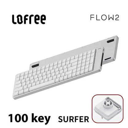 Lofree FLOW2 Mechanische Tastatur fürs Business-Büro, kabellos per Bluetooth und kabelgebunden, leiser und sanfter Klang, kompatibel, geräuscharm, Aluminiumgehäuse