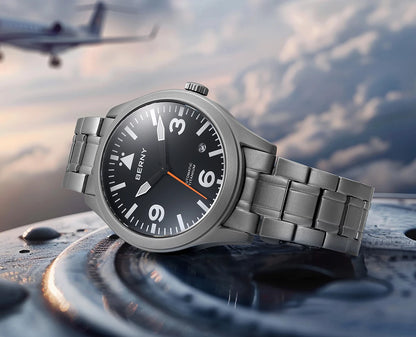 BERNY Full Titanium Automatic Watch for Men Sapphire AR Coated 10Bar Supper Luminous Men Wristwatch Sports Aviation Men Watches