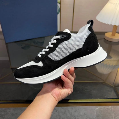 Low-Top Casual Men's Sneakers Fashionable Sport Shoes Comfortable Walking Shoes Men's Footwear Breathable Leather Upper