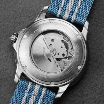 CADISEN Deep Explorer MIYOTA 8215 Automatic Mechanical Watch Man Canvas Strap Wristwatch Luxury Luminous Waterproof Watches