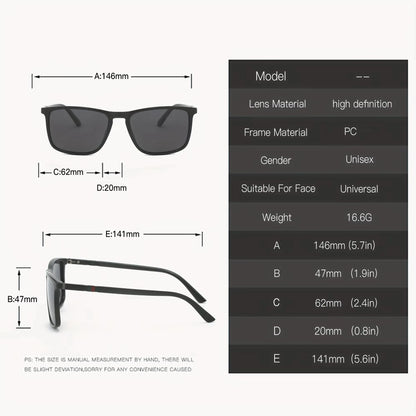 2025 Square Polarized Protective Sunglasses Anti Glare Sun Shades For Summer Party Vacation Travel Driving Fishing UV400