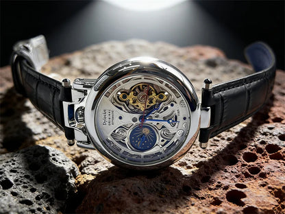  Top Luxury Moon Phase Men's Watches Original Mechanical Leather Men Clock Date Week Hollow Tourbillon Automatic Man Watch