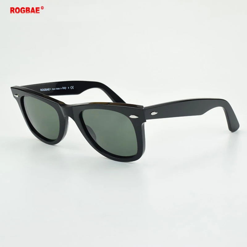Ochelari de soare clasici cu lentile de sticlă Ochelari de soare din acetat pentru bărbați Y-2140 Design cu nit dublu Ochelari de protecție eleganți pentru femei, cu formă pătrată, cu protecție UV