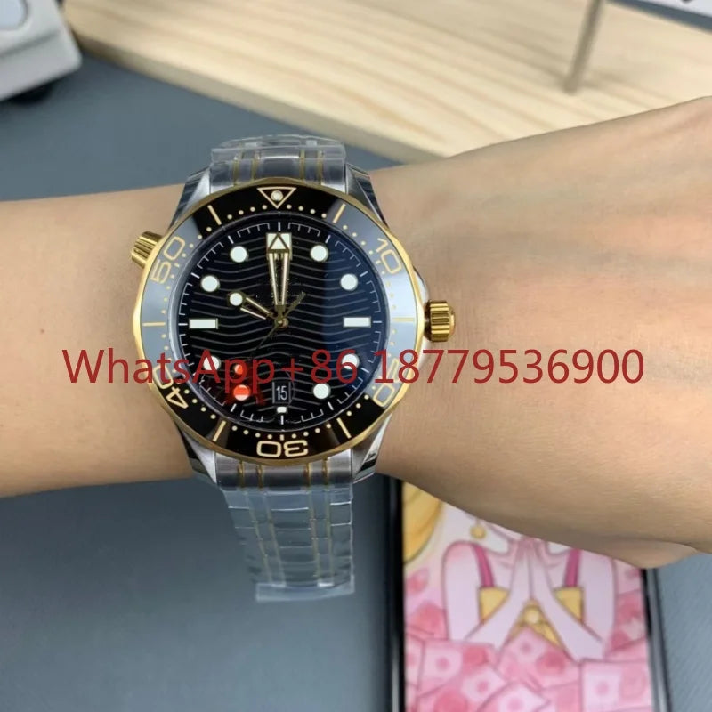 2026 High Quality Men's 904l Stainless Steel Automatic Mechanical 42mm Ceramic Watch Ring Watches Customized