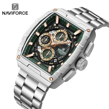 NAVIFORCE Top Brand Men's Watches Luxury Tonneau Quartz Wristwatch Waterproof Chronograph Watch for Men 2025 Auto Date Clock