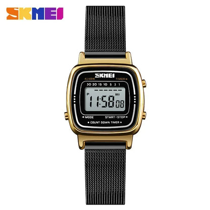SKMEI1901 Women Top brands Luxury 3Bar Waterproof Ladies Watches Small Dial Digital Watch Relogio Feminino  Fashion Sport Watch
