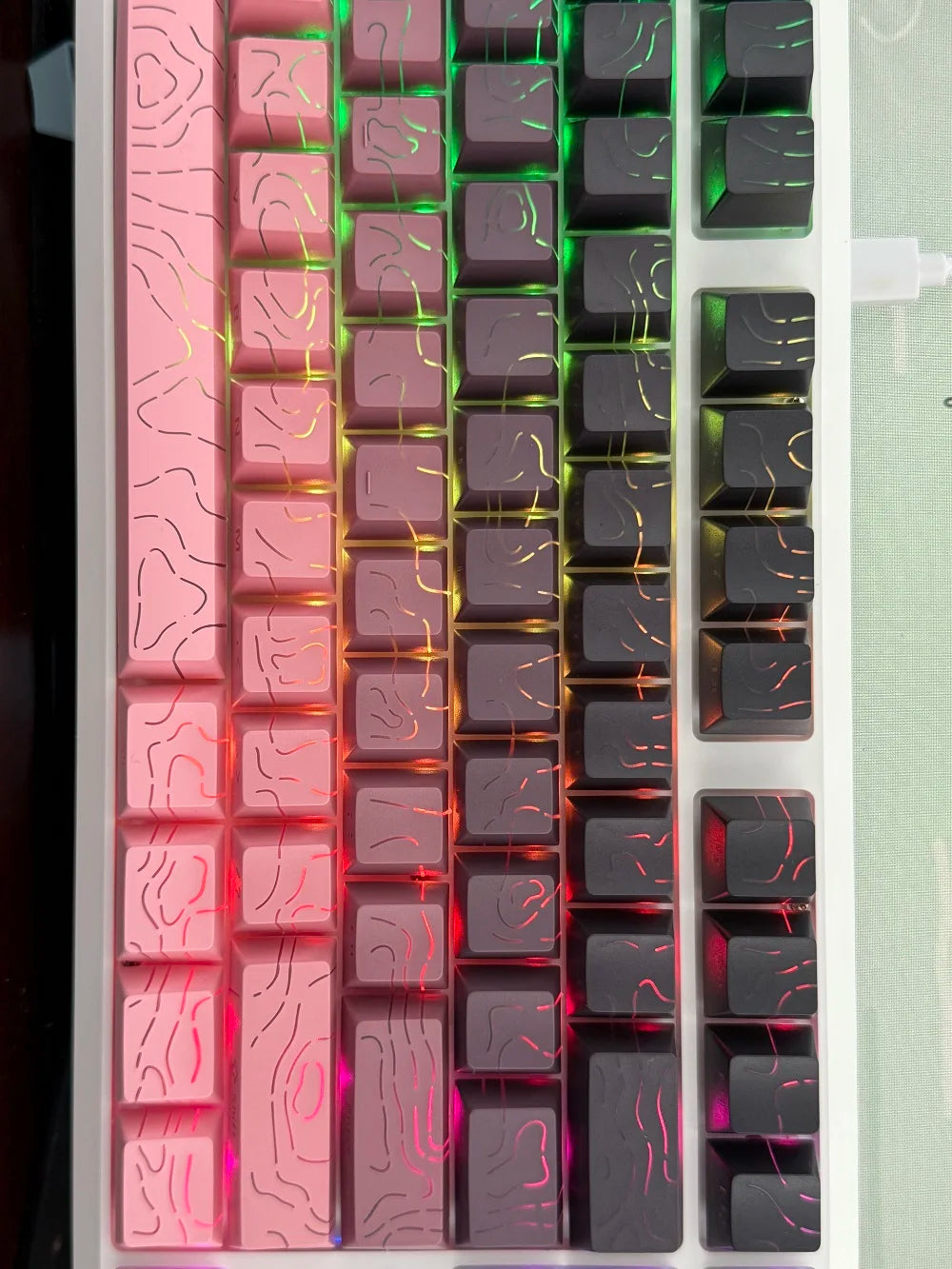 Topographic 4.0 Side Printed Keycaps ISO Enter Cherry Profile Double Shot PBT Keycaps For MX Switch Gamer Keyboard