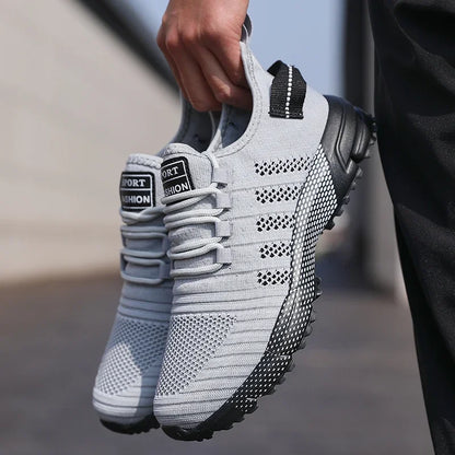 Sapatilhas casuais para homem em malha, leves, respiráveis, com sola macia, estilo running, slip-on, flats e loafers, calçado de treino Zapatos Hombre