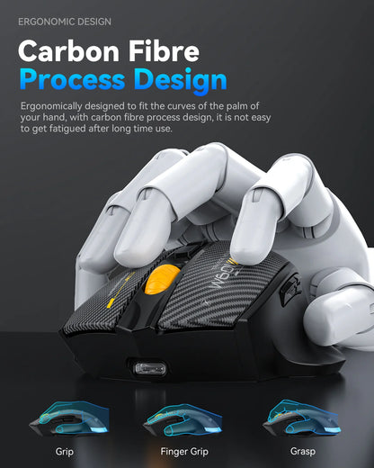 Bluetooth Wireless Gaming Mouse, 12800 DPI Wired/Wireless RGB Mouse with 7 Programmable Buttons, for PC Laptop, Gaming