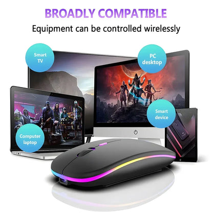 Wireless Mouse Rechargeable Dual Modes Bluetooth-combatible 2.4G USB Computer Mice For Laptop iPad Tablet Notebook Gaming Mouse