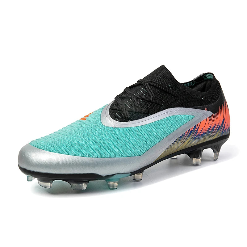 Football Shoes Men Quality Outdoor Training Soccer Boots Black White Long Spike Suitable for Teenager Boys Big Size