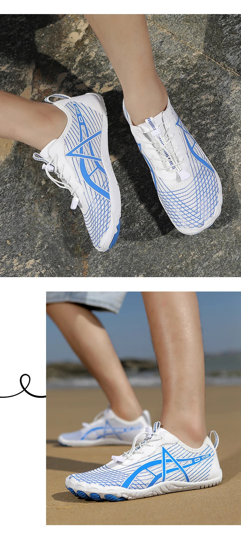 Aqua Shoes Herr Vattenskor Barfota strandskor Unisex Snabbtorkande utomhusskor Träningsskor Gymskor Sneakers Storlek 35–46