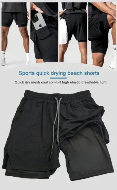 Dragon Ball Wukong Printed Double Layer Shorts Elastic Men's and Women's Spring and Summer Breathable Sports Shorts