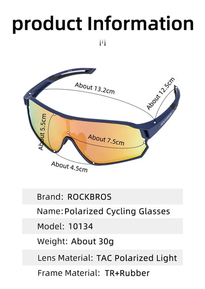 Ochelari de soare polarizați ROCKBROS, ochelari de protecție pentru sport, ochelari pentru bicicletă, drumeții în aer liber, camping, golf, ochelari de ciclism, UV400