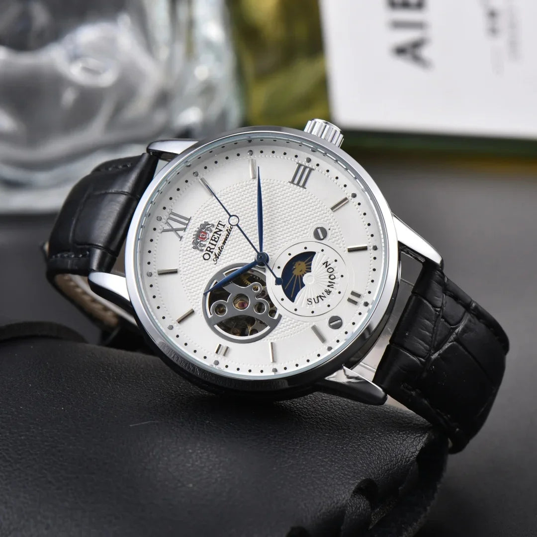 118A StoreOrient Series Sports Sun, Moon, and Stars Skeleton Mechanical Men's Sports Watch Full Functionality World Time
