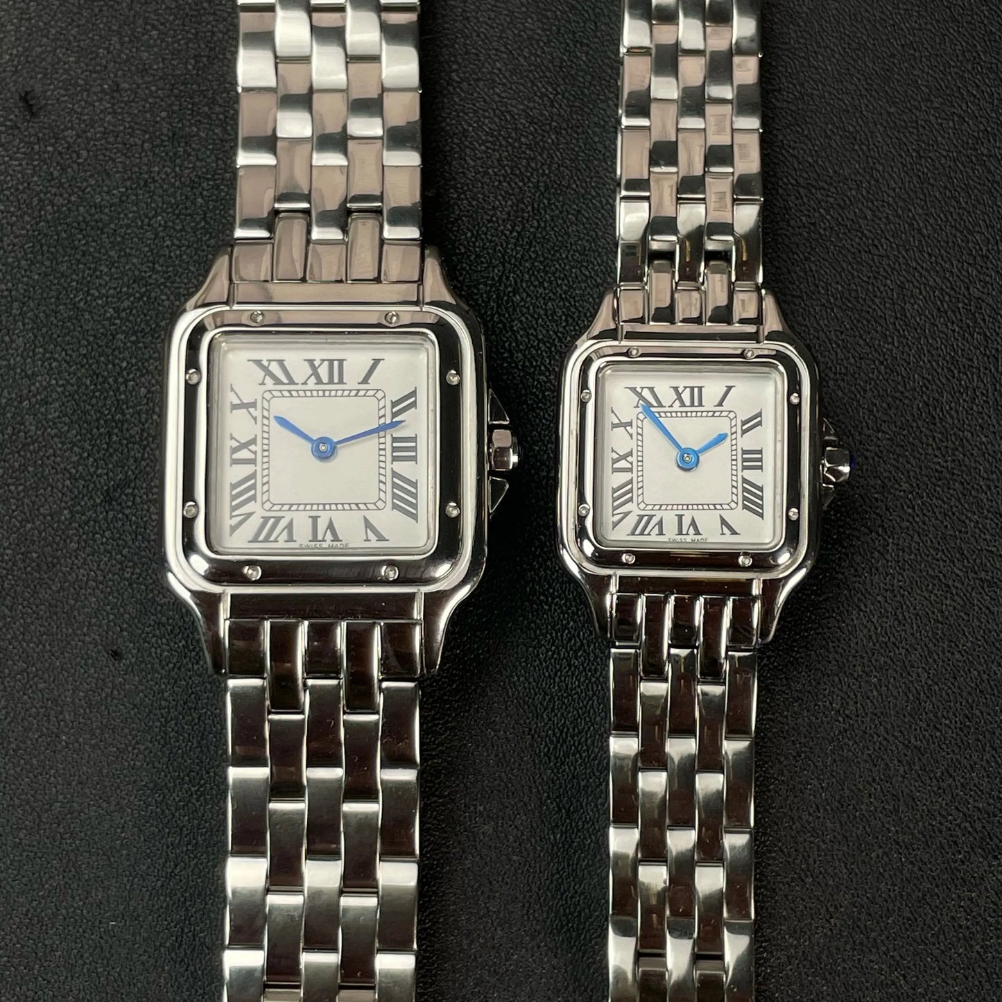 Classic retro square quartz watch with Roman numerals couple watch luxury men's and women's watch stainless steel trendy gift