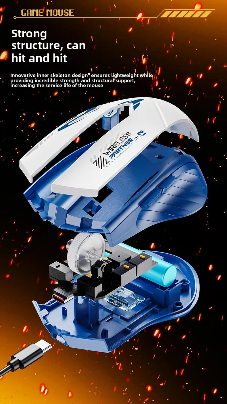 Rechargeable Wireless Mouse 2.4Ghz Gaming Computer Bluetooth Mouse 1600DPI Ergonomic Gamer Mice For PC Office Laptop