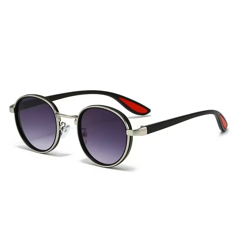 Ochelari de soare cu lentile ovale metalice, protecție UV, ramă mică în stil retro, ochelari de soare clasici de marcă, creație de designer, pentru femei și bărbați