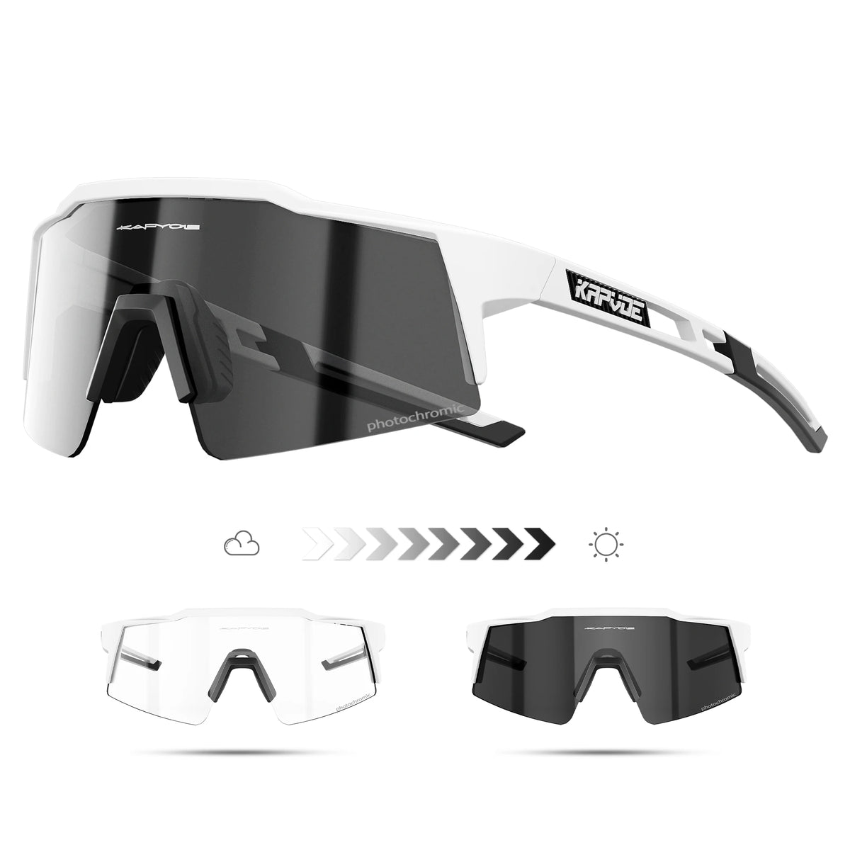 Ochelari de soare fotocromatici Kapvoe pentru ciclism, ochelari pentru bărbați, ochelari de modă, pentru bicicletă de munte, pentru ciclism în aer liber, pe șosea, ochelari de protecție, ochelari sportivi, MTB, bicicletă