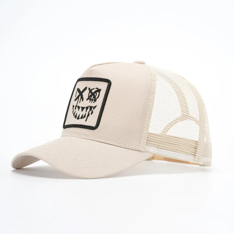 Doitbest Children XX Smiling Face Embroidery Baseball Caps Mesh Summer Outdoor Adjustable Casual Hats Boy Girl Sunscreen Hat