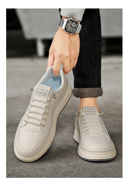 Men's Summer Fashionable Casual Driving Shoes Sporty Slip-On Loafers Versatile Comfortable Breathable Wear-Resistant Leather -..