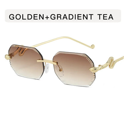 Ochelari de soare decorativi din metal, în formă de șarpe – ramă neregulată unisex, protecție UV, ochelari de soare