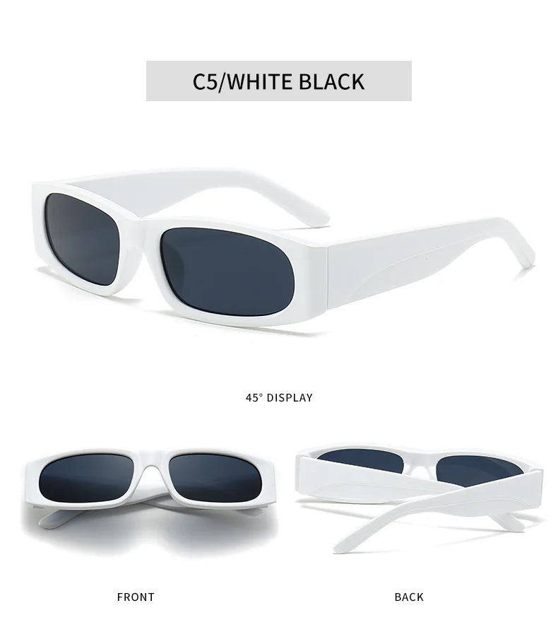Ochelari de soare negri cu ramă îngustă în stil hip-hop, ochelari de soare retro pentru bărbați, de culoare portocaliu, UV400
