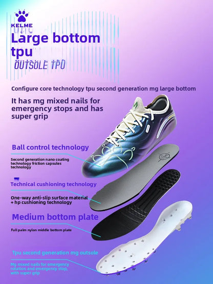 Chuteiras de Futebol Kelme para Adulto MG com Pitões Curtos, Botas de Treino de Futebol para Homem, Calçado Profissional de Competição Específico para Relva
