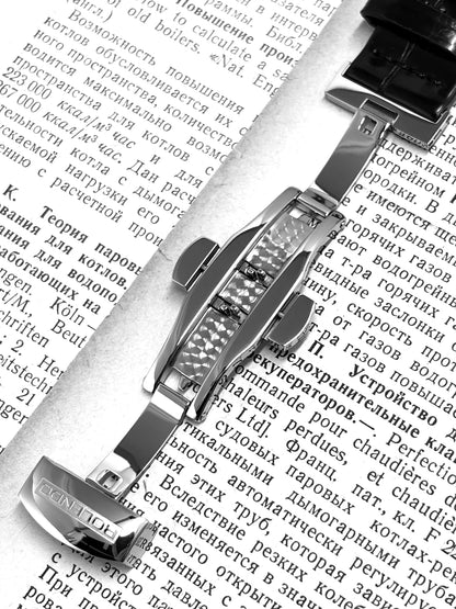 ROLENDO 1908 Men Automatic Mechanical Watch Diamond Luminous Leather Strap Waterproof Business Luxury Wristwatch For Male Gift