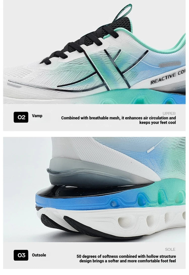 Xtep Reactive Coil 11.0 Running Shoes For Men  Summer Sports Shoes Shock Absorption Rebound Soft Sneakers 976219110026