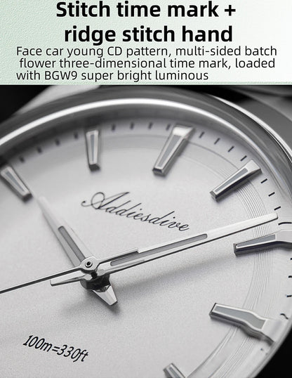 ADDIESDIVE Luxury Men's Steel Watch Bubble Mirror Glass Quartz Watch BGW9 Blue Luminous 100ATM Analog Watch Reloj Hombre AD2066