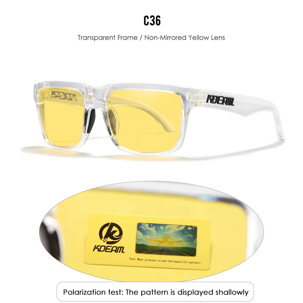 2025 Kdeam Polarized Sunglasses for Men Women Fashion Unisex Brand Trendy Outdoor Eyewear For Couple Mirror red lens