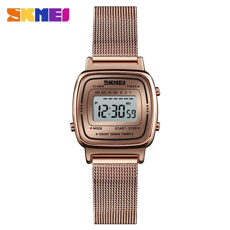 SKMEI1901 Women Top brands Luxury 3Bar Waterproof Ladies Watches Small Dial Digital Watch Relogio Feminino  Fashion Sport Watch