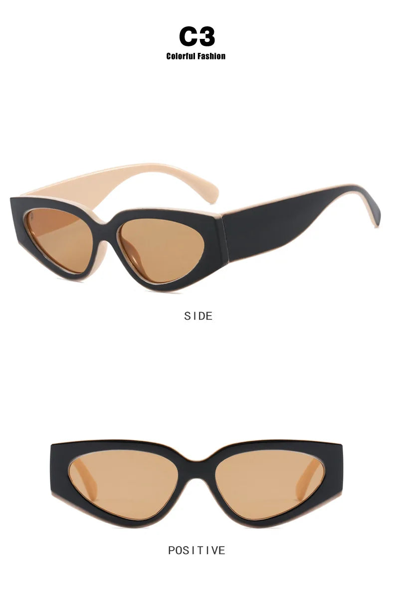 Ochelari de soare negri cu rame groase, model „Cat Eye”, pentru femei – ochelari de soare vintage la modă, ochelari clasici pentru doamne