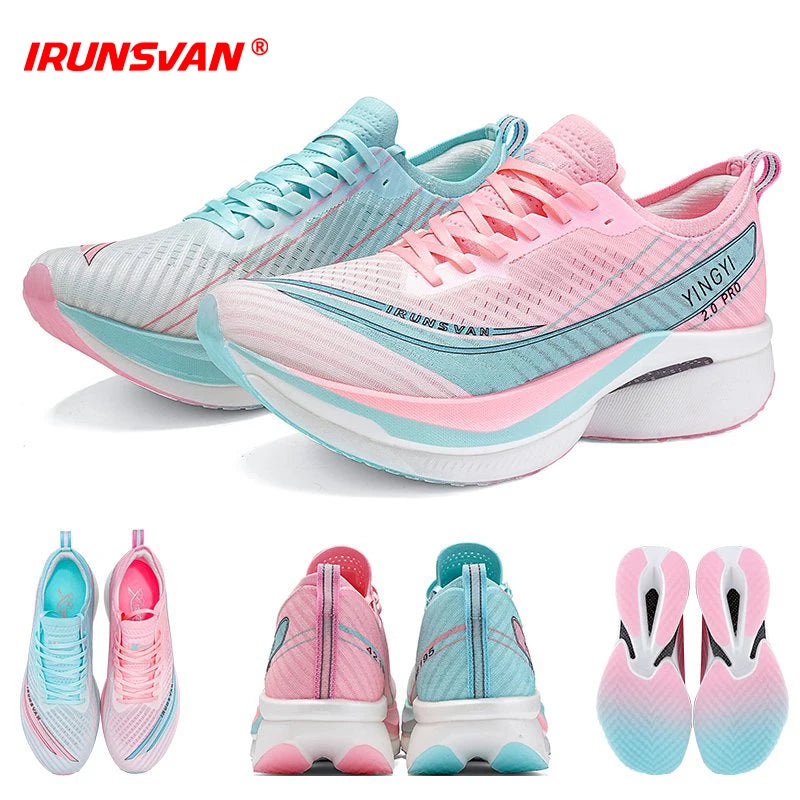 2025 IRUNSVAN SHADOW WING 2.0 PRO Sapatilhas de Corrida Desportivas de Maratona com Amortecimento Air Cushion, Placa de Carbono, Trail Running, Leves
