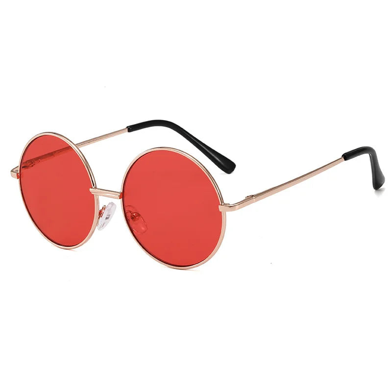 Ochelari de soare pentru copii cu ramă metalică, rotunzi, simpli, cu protecție împotriva razelor ultraviolete, ochelari pentru copii