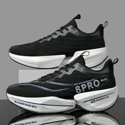 New Men's Carbon Plate Sneakers, Outdoor Soft Sole Mesh Sports Shoes, Running Shoes, Lightweight, Anti-Slip, Casual Couple Tennis Shoes
