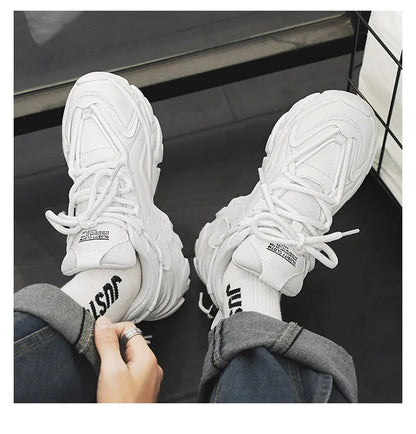 Men's shoes, seasonal leather trend, soft sole, sports running shoes, campus style, casual and versatile, fashionable dad shoes