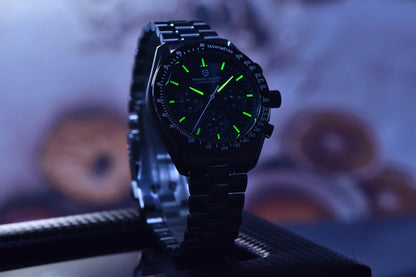 PAGANI DESIGN Moon Men's Watches Gold Luxury Quartz Watch Men Speed Sports Chronograph AR Sapphire Waterproof Luminous Man Gift