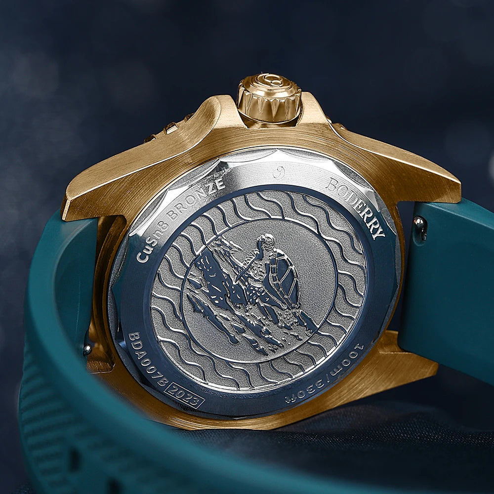 Boderry Bronze Watch Seaturtle Titanium Diver Luxury Wristwatch Automatic Mechanical Wristwatch Sport 200M Waterproof Luminous